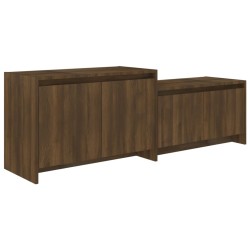 vidaXL Mueble de TV madera de ingeniería marrón roble 146,5x35x50 cm