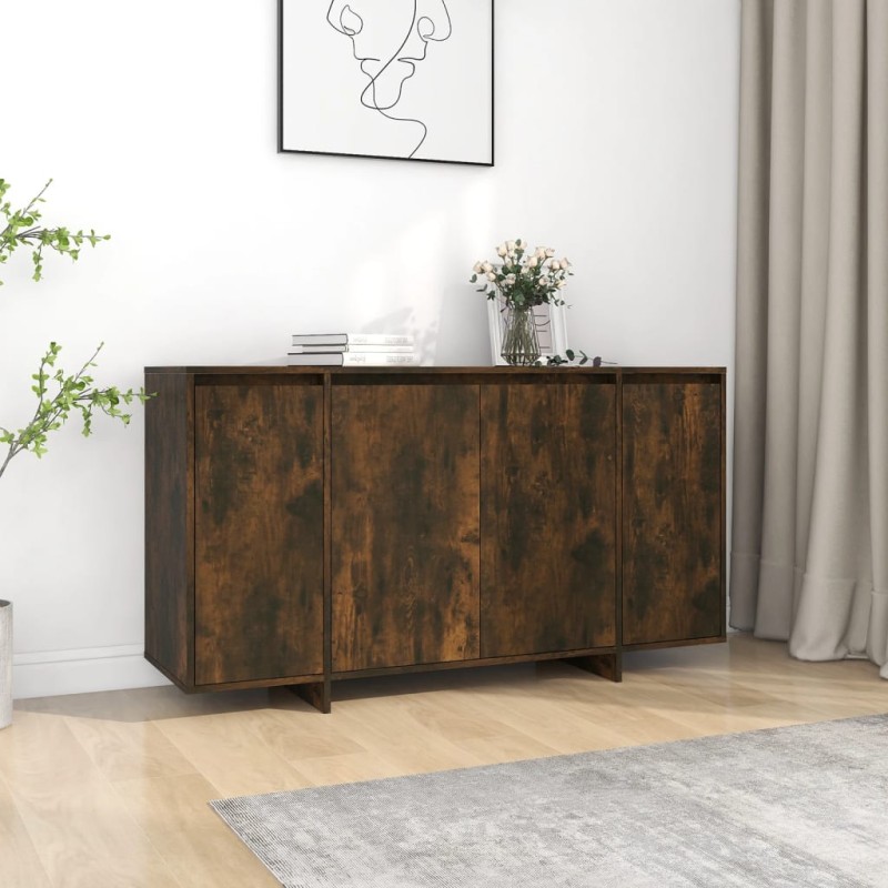 vidaXL Aparador madera de ingeniería roble ahumado 135x41x75 cm