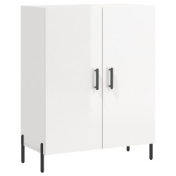vidaXL Aparador de madera contrachapada blanco brillante 69,5x34x90 cm