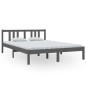 vidaXL Estructura de cama madera maciza gris 140x200 cm vidaXL Estructura de cama madera maciza gris 140x200 cm