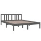 vidaXL Estructura de cama madera maciza gris 140x200 cm vidaXL Estructura de cama madera maciza gris 140x200 cm