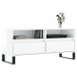 vidaXL Mueble de TV madera contrachapada blanco brillo 100x34,5x44,5cm vidaXL Mueble de TV madera contrachapada blanco brillo 100x34,5x44,5cm