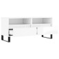 vidaXL Mueble de TV madera contrachapada blanco brillo 100x34,5x44,5cm vidaXL Mueble de TV madera contrachapada blanco brillo 100x34,5x44,5cm