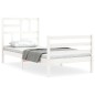vidaXL Estructura de cama individual con cabecero madera maciza blanco vidaXL Estructura de cama individual con cabecero madera maciza blanco