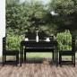 vidaXL Juego de comedor de jardín 4 piezas madera maciza pino negro vidaXL Juego de comedor de jardín 4 piezas madera maciza pino negro