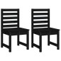 vidaXL Juego de comedor de jardín 4 piezas madera maciza pino negro vidaXL Juego de comedor de jardín 4 piezas madera maciza pino negro