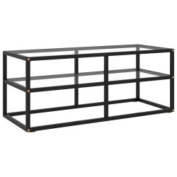 vidaXL Mueble para TV de vidrio templado negro 100x40x40 cm