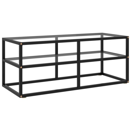 vidaXL Mueble para TV de vidrio templado negro 100x40x40 cm