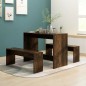 vidaXL Juego de comedor 3 piezas madera ingeniería roble ahumado vidaXL Juego de comedor 3 piezas madera ingeniería roble ahumado