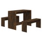 vidaXL Juego de comedor 3 piezas madera ingeniería roble ahumado vidaXL Juego de comedor 3 piezas madera ingeniería roble ahumado