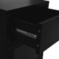vidaXL Mesita de noche negra acero y vidrio 40x30x54,5 cm vidaXL Mesita de noche negra acero y vidrio 40x30x54,5 cm
