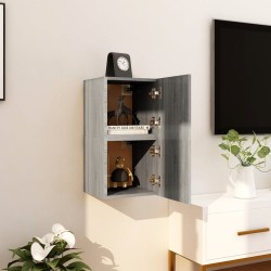 vidaXL Muebles para TV de pared 2 uds gris Sonoma 30,5x30x30 cm