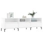 vidaXL Mueble de TV madera contrachapada blanco brillo 150x30x44,5 cm vidaXL Mueble de TV madera contrachapada blanco brillo 150x30x44,5 cm