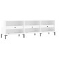 vidaXL Mueble de TV madera contrachapada blanco brillo 150x30x44,5 cm vidaXL Mueble de TV madera contrachapada blanco brillo 150x30x44,5 cm