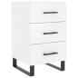 vidaXL Mesita de noche madera de ingeniería blanco brillo 40x40x66 cm vidaXL Mesita de noche madera de ingeniería blanco brillo 40x40x66 cm