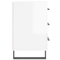 vidaXL Mesita de noche madera de ingeniería blanco brillo 40x40x66 cm vidaXL Mesita de noche madera de ingeniería blanco brillo 40x40x66 cm