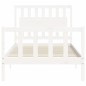 vidaXL Estructura de cama con cabecero madera maciza blanco 100x200 cm