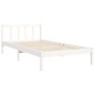 vidaXL Estructura de cama con cabecero madera maciza blanco 100x200 cm