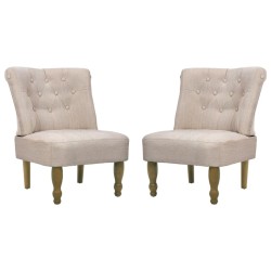 vidaXL Sillones de estilo francés 2 unidades tela color crema