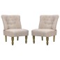 vidaXL Sillones de estilo francés 2 unidades tela color crema