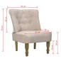 vidaXL Sillones de estilo francés 2 unidades tela color crema