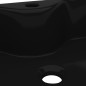 vidaXL Lavabo de cerámica cuadrado con orificio de grifo/desagüe negro vidaXL Lavabo de cerámica cuadrado con orificio de grifo/desagüe negro