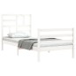 vidaXL Estructura de cama individual con cabecero madera maciza blanco vidaXL Estructura de cama individual con cabecero madera maciza blanco