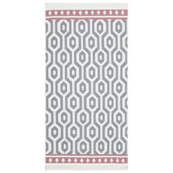 vidaXL Alfombra de algodón gris 80x150 cm 