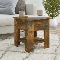 vidaXL Mesa de centro madera de ingeniería roble ahumado 40x40x42 cm