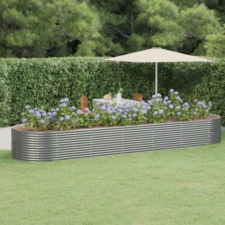vidaXL Jardinera arriate acero recubrimiento polvo gris 510x140x68 cm