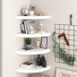 vidaXL Estante flotante de pared 4 uds MDF blanco brillo 35x35x3,8 cm