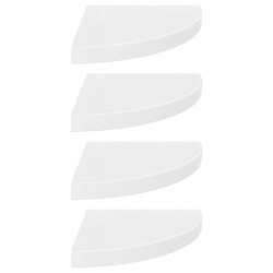 vidaXL Estante flotante de pared 4 uds MDF blanco brillo 35x35x3,8 cm