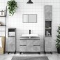 vidaXL Armario de baño madera contrachapada gris hormigón 30x30x100 cm vidaXL Armario de baño madera contrachapada gris hormigón 30x30x100 cm
