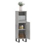 vidaXL Armario de baño madera contrachapada gris hormigón 30x30x100 cm vidaXL Armario de baño madera contrachapada gris hormigón 30x30x100 cm