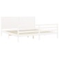 vidaXL Estructura de cama con cabecero madera maciza blanco 200x200 cm