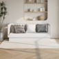 vidaXL Sofá cama madera maciza de pino blanco 90x190 cm