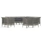 vidaXL Set de muebles de jardín 11 pzas y cojines ratán sintético gris vidaXL Set de muebles de jardín 11 pzas y cojines ratán sintético gris