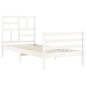 vidaXL Estructura de cama individual con cabecero madera maciza blanco vidaXL Estructura de cama individual con cabecero madera maciza blanco