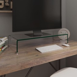 vidaXL Soporte para TV/Elevador monitor cristal claro 70x30x13 cm