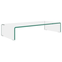 vidaXL Soporte para TV/Elevador monitor cristal claro 70x30x13 cm