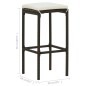 vidaXL Taburetes de cocina con cojines 2 uds ratán sintético marrón vidaXL Taburetes de cocina con cojines 2 uds ratán sintético marrón