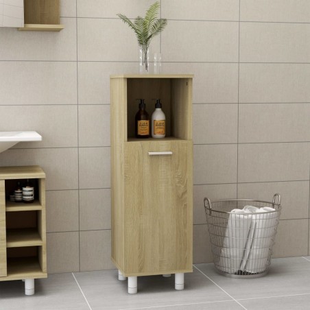 vidaXL Armario de baño madera contrachapada color roble 30x30x95 cm