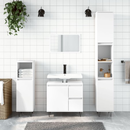 vidaXL Armario de baño madera contrachapada blanco 65x33x60 cm