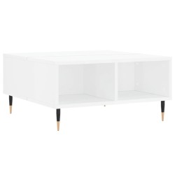 vidaXL Mesa de centro madera de ingeniería blanco brillo 60x60x30 cm