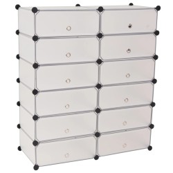 vidaXL Zapatero apilable con 12 compartimentos blanco
