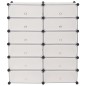 vidaXL Zapatero apilable con 12 compartimentos blanco vidaXL Zapatero apilable con 12 compartimentos blanco