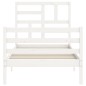 vidaXL Estructura de cama individual con cabecero madera maciza blanco vidaXL Estructura de cama individual con cabecero madera maciza blanco