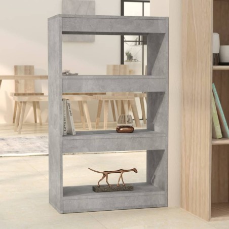 vidaXL Estantería/divisor madera ingeniería gris hormigón 60x30x103 cm