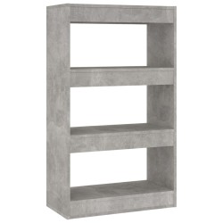 vidaXL Estantería/divisor madera ingeniería gris hormigón 60x30x103 cm