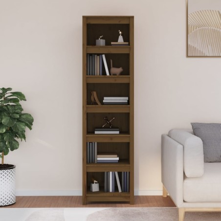vidaXL Estantería madera maciza de pino marrón miel 50x35x183 cm